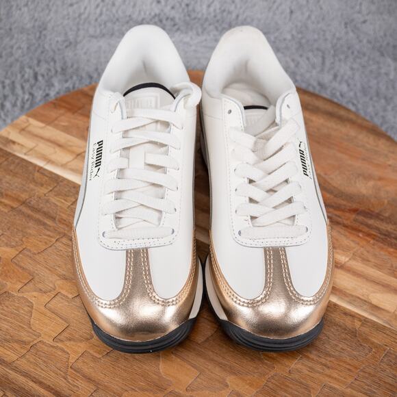 Puma Easy Rider Mixed Metals Metallic Lace Up Womens Size 6 White - Picture 2 of 8